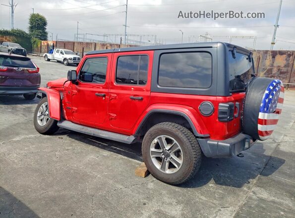 1C4HJXEN3LW165068 2020 JEEP WRANGLER Red უკანა მარცხენა