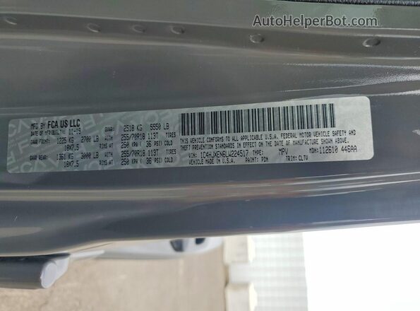 1C4HJXEN6LW224517 2020 JEEP WRANGLER Gray ძრავის განყოფილების ხედი