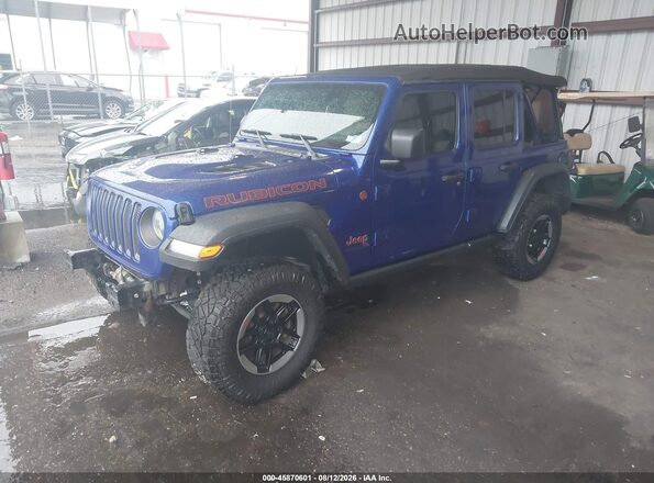 1C4HJXFG2JW243059 2018 JEEP WRANGLER UNLIMITED Blue Front left