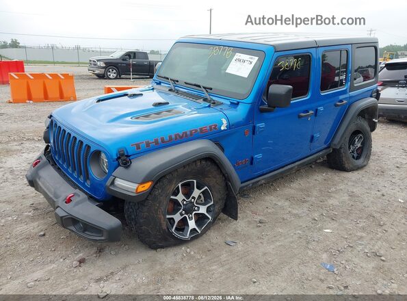 1C4HJXFG2NW277055 2022 JEEP WRANGLER UNLIMITED Синий Передняя левая четверть
