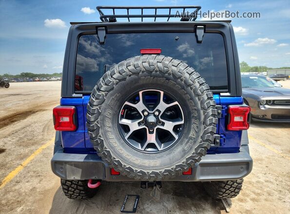 1C4HJXFG5KW627953 2019 JEEP WRANGLER Синий Вид сзади