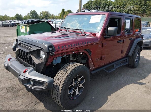 1C4HJXFN0NW134894 2022 JEEP WRANGLER UNLIMITED Темно-бордовый Передняя левая четверть