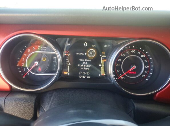 1C4HJXFN6KW546541 2019 JEEP WRANGLER Gray Vista del cuadro de instrumentos
