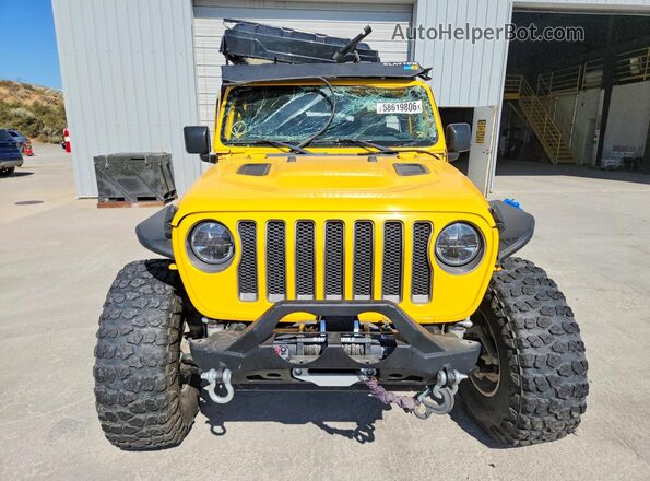 1C4HJXFNXJW332201 2018 JEEP WRANGLER Yellow Դիմացի տեսք