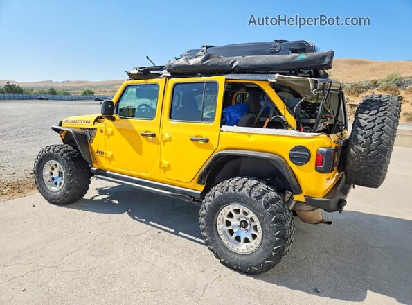 1C4HJXFNXJW332201 2018 JEEP WRANGLER Yellow Հետևի ձախ
