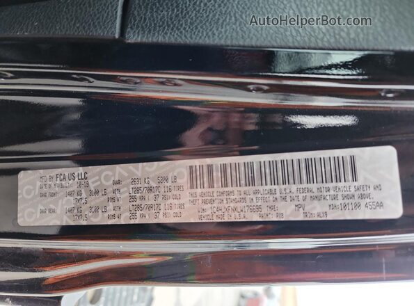 1C4HJXFNXLW176695 2020 JEEP WRANGLER Black Панорамний вид салону 360°