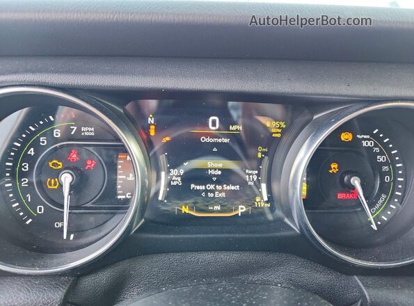 1C4JJXP62MW720214 2021 JEEP WRANGLER White Вид щитка приладів