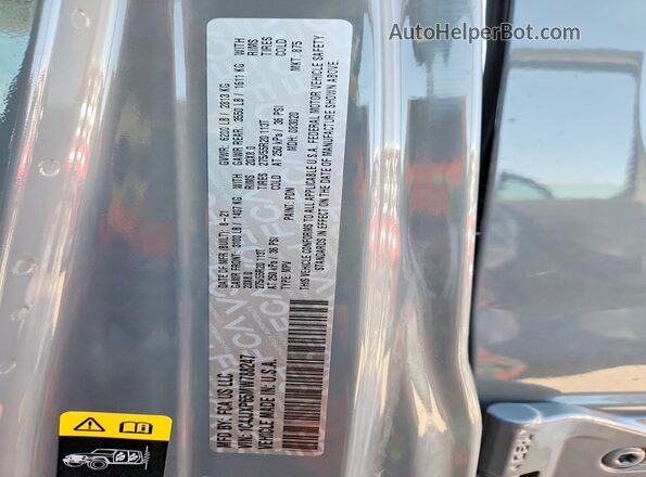 1C4JJXP65MW788247 2021 JEEP WRANGLER Gray VIN კოდის სტიკერის ხედი