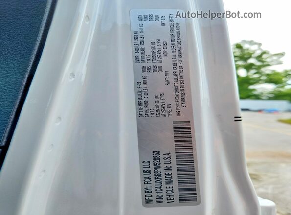 1C4JJXR68PW528863 2023 JEEP WRANGLER White Vista de la etiqueta del VIN
