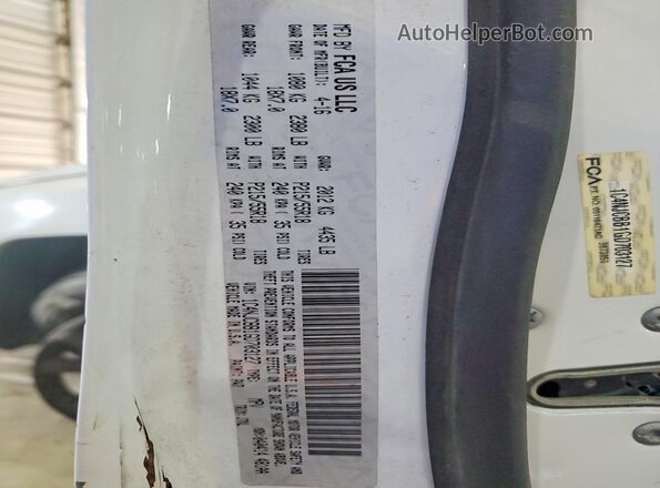 1C4NJCBB1GD703127 2016 JEEP COMPASS White VIN կոդի պիտակի տեսք