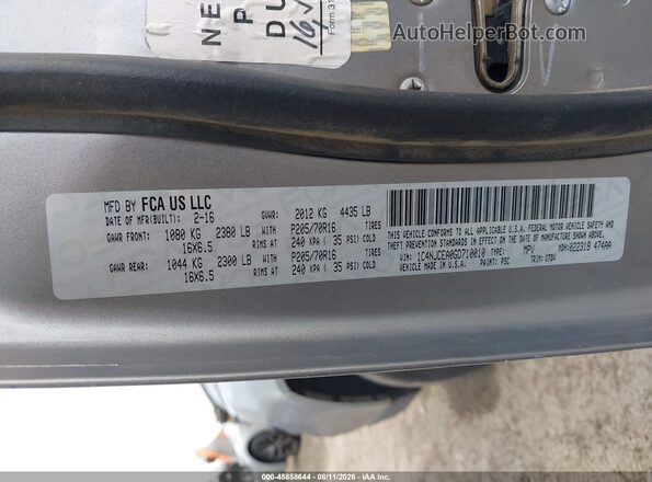 1C4NJCEA0GD710010 2016 JEEP COMPASS Silver Vista del compartimento del motor