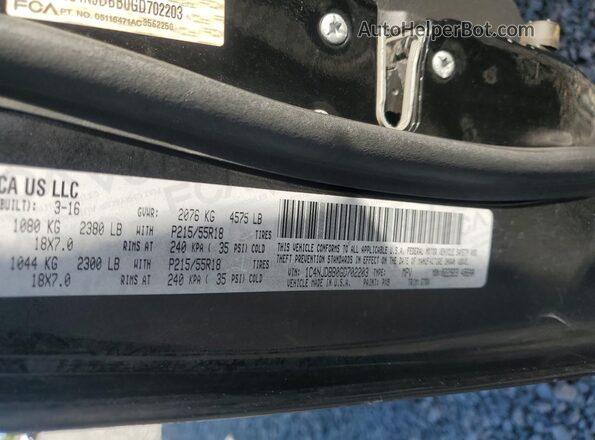 1C4NJDBB0GD702203 2016 JEEP COMPASS Black Widok naklejki z numerem VIN