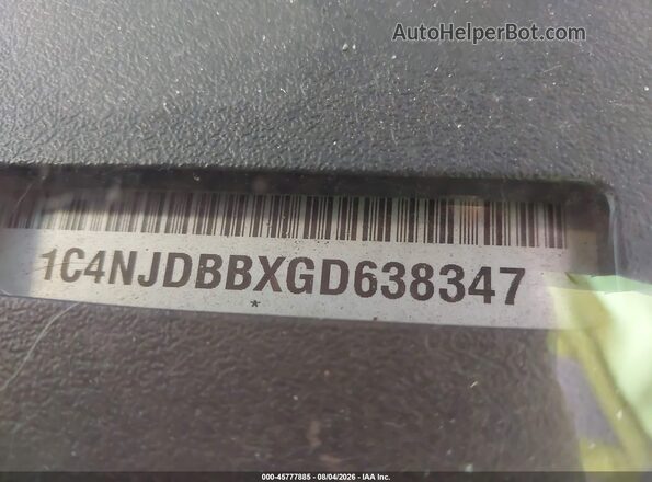 1C4NJDBBXGD638347 2016 JEEP COMPASS Черный Вид подкапотного пространства