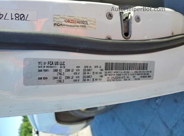 1C4NJDEB1HD110175 2017 JEEP COMPASS Белый Вид наклейки с VIN-кодом