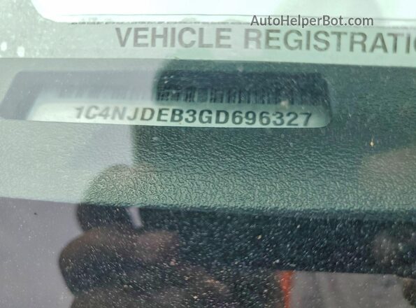 1C4NJDEB3GD696327 2016 JEEP COMPASS Black Vista de la etiqueta del VIN