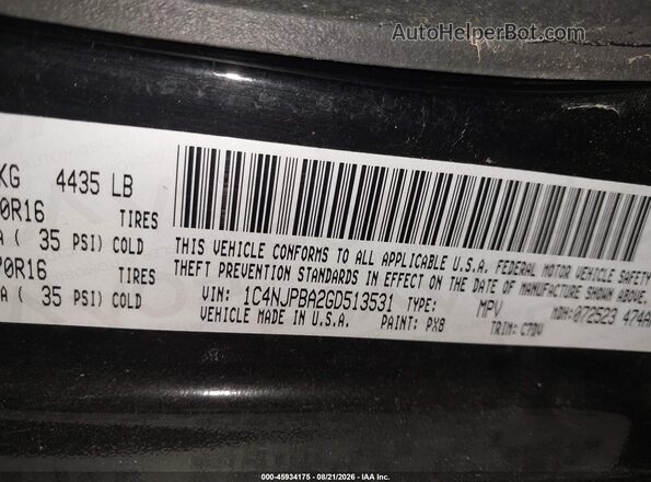 1C4NJPBA2GD513531 2016 JEEP PATRIOT Black Vista del compartimento del motor