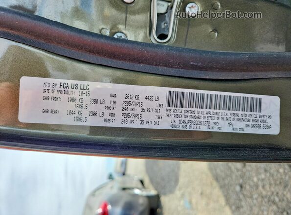 1C4NJPBA2GD561272 2016 JEEP PATRIOT Green VIN կոդի պիտակի տեսք