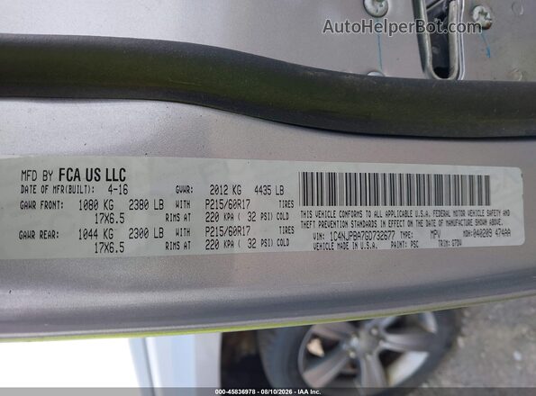1C4NJPBA7GD732677 2016 JEEP PATRIOT Silver ძრავის განყოფილების ხედი