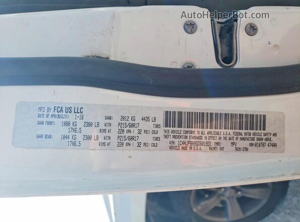 1C4NJPBA9GD601931 2016 JEEP PATRIOT White VIN sticker view