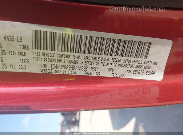 1C4NJPBA9HD115606 2017 JEEP PATRIOT Red Vista del compartimento del motor