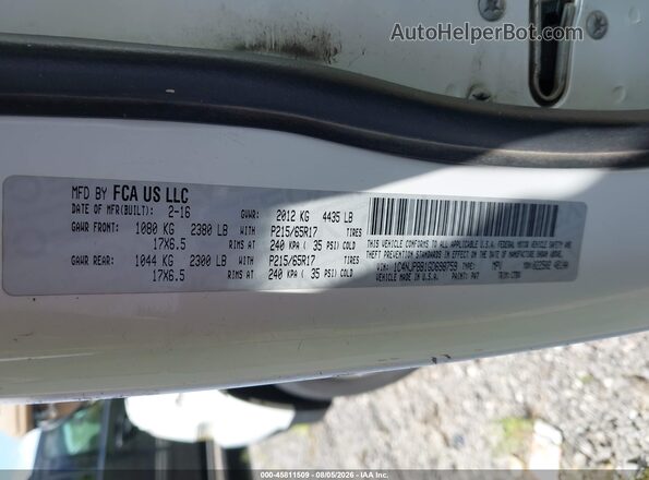 1C4NJPBB1GD698759 2016 JEEP PATRIOT White Вид підкапотного простору