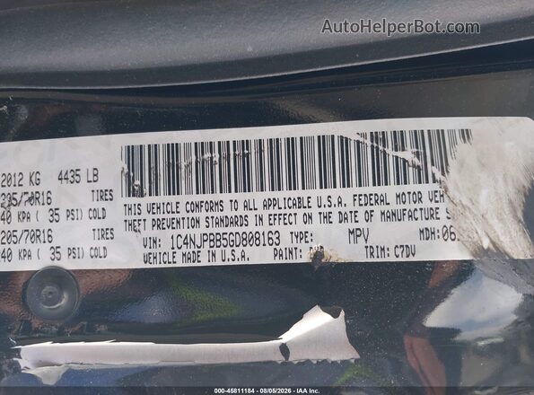 1C4NJPBB5GD808163 2016 JEEP PATRIOT Black Vista del compartimento del motor