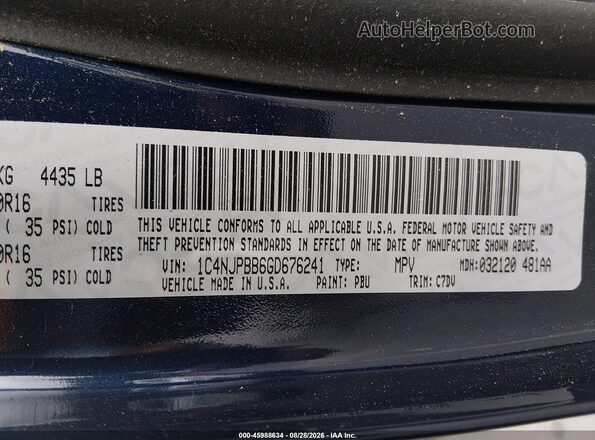 1C4NJPBB6GD676241 2016 JEEP PATRIOT Navy Engine compartment view