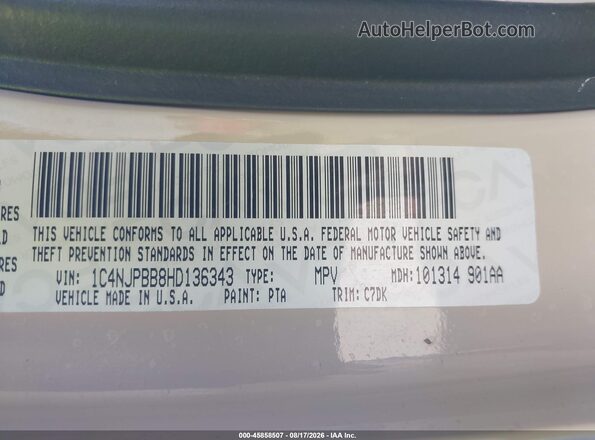 1C4NJPBB8HD136343 2017 JEEP PATRIOT Tan Engine compartment view