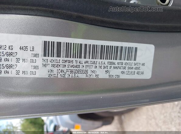 1C4NJPFB6GD653326 2016 JEEP PATRIOT Gray Widok komory silnika