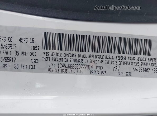 1C4NJRBB5GD777914 2016 JEEP PATRIOT White Engine compartment view