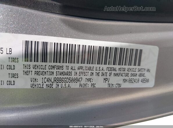 1C4NJRBB6GD500947 2016 JEEP PATRIOT Silver ძრავის განყოფილების ხედი