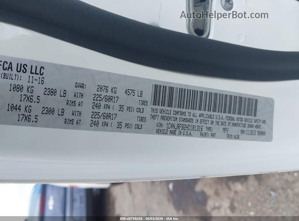 1C4NJRFB2HD181316 2017 JEEP PATRIOT Белый Вид подкапотного пространства