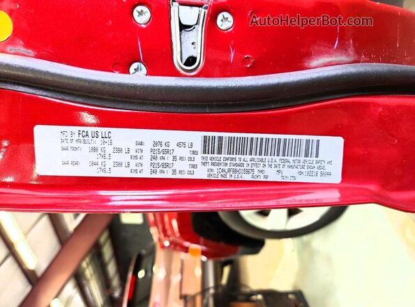 1C4NJRFB8HD159675 2017 JEEP PATRIOT Красный Вид наклейки с VIN-кодом