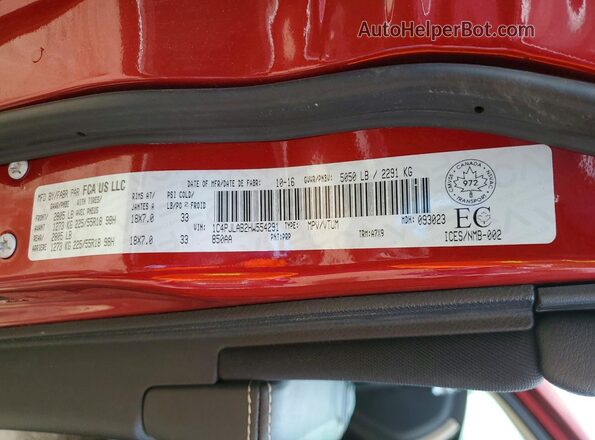 1C4PJLAB2HW554291 2017 JEEP CHEROKEE Maroon Widok naklejki z numerem VIN