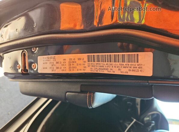 1C4PJLAB3GW303469 2016 JEEP CHEROKEE Black Вид наклейки з VIN-кодом