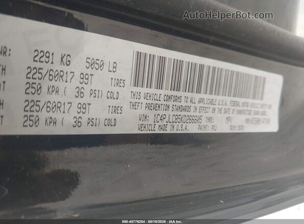 1C4PJLCB5KD266605 2019 JEEP CHEROKEE Gray Вид підкапотного простору