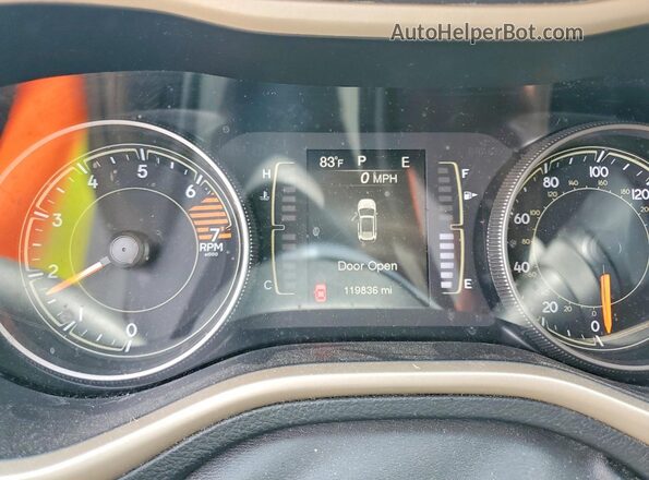 1C4PJLCB6JD554096 2018 JEEP CHEROKEE Gray ხელსაწყოთა პანელის ხედი