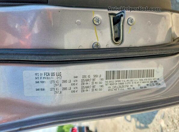 1C4PJLCB6JD615740 2018 JEEP CHEROKEE Silver Vista de la etiqueta del VIN