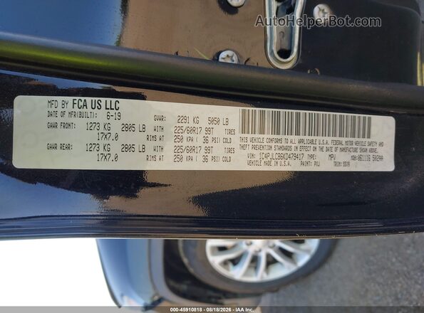 1C4PJLCB6KD479417 2019 JEEP CHEROKEE Черный Вид подкапотного пространства