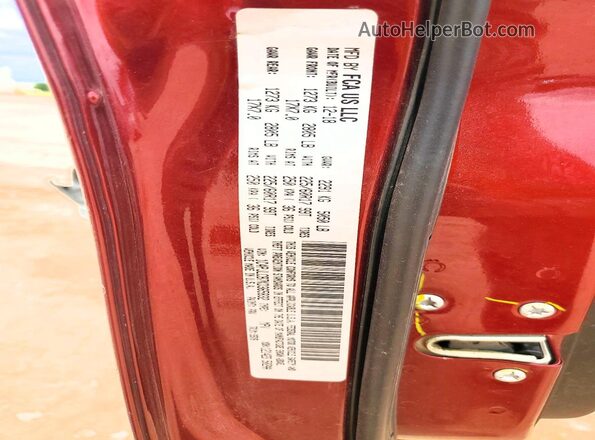 1C4PJLCB7KD365832 2019 JEEP CHEROKEE Burgundy Вид наклейки з VIN-кодом
