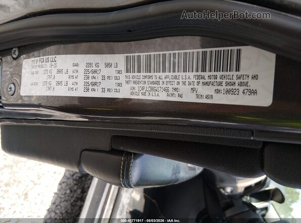 1C4PJLCB8GW171466 2016 JEEP CHEROKEE Gray Շարժիչի բաժամունքի տեսք