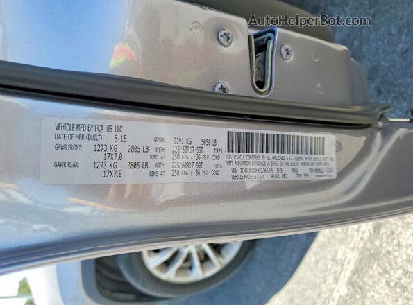 1C4PJLCB8KD284709 2019 JEEP CHEROKEE Серебряный Вид наклейки с VIN-кодом