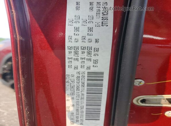 1C4PJLCB9KD377058 2019 JEEP CHEROKEE Бордовый Вид наклейки с VIN-кодом