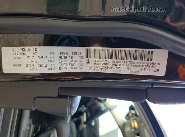 1C4PJLCS5HW643057 2017 JEEP CHEROKEE Black VIN sticker view