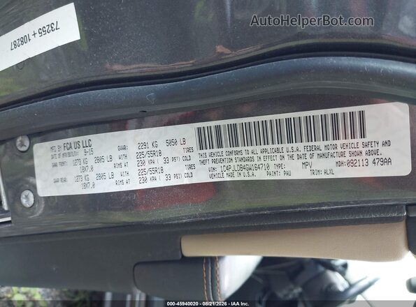 1C4PJLDB4GW164710 2016 JEEP CHEROKEE Gray Vista del compartimento del motor