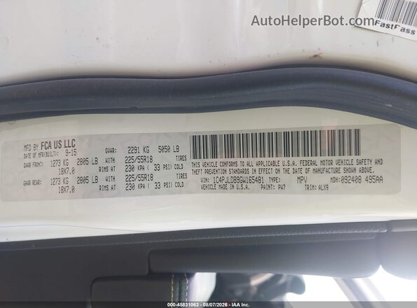 1C4PJLDB9GW165481 2016 JEEP CHEROKEE White ძრავის განყოფილების ხედი