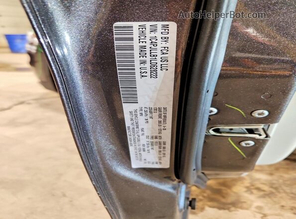 1C4PJLLB1LD628222 2020 JEEP CHEROKEE Gray Widok naklejki z numerem VIN