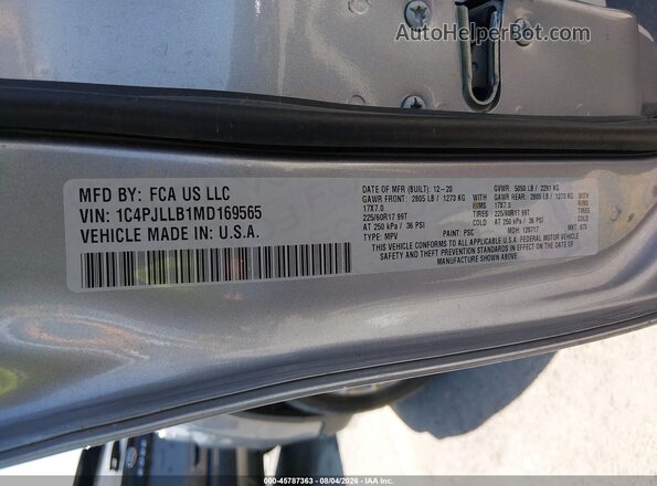 1C4PJLLB1MD169565 2021 JEEP CHEROKEE Silver Շարժիչի բաժամունքի տեսք