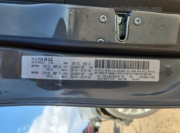 1C4PJLLB4LD624178 2020 JEEP CHEROKEE Gray Engine compartment view