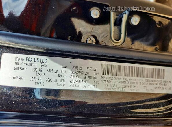 1C4PJLLBXKD264848 2019 JEEP CHEROKEE Черный Панорамный вид салона 360°